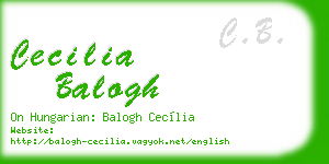cecilia balogh business card