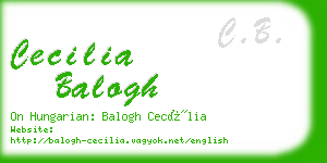 cecilia balogh business card